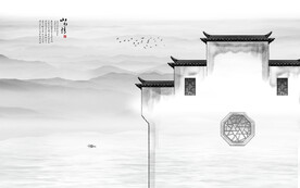 水墨江南背景墙