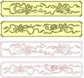 八宝飘带精雕图