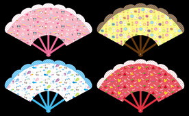 卡通扇子矢量图