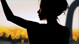 女性风景剪影-矢量可修改