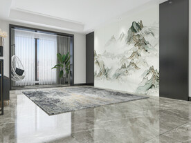 新中式客厅场景3D空景