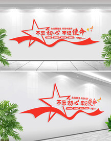 不忘初心标语党建文化墙