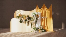 香槟色婚礼su模型