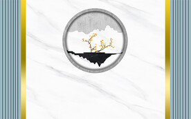 格栅大理石纹背景墙