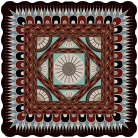 敦煌壁画北周九莲花纹藻井图案