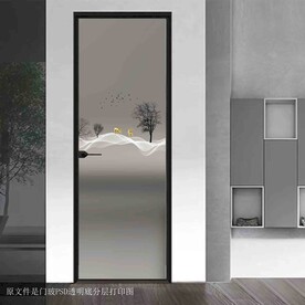 高清分层透明底平开门打印图