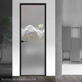 高清分层透明底平开门打印图