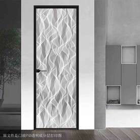 高清分层透明底平开门打印图