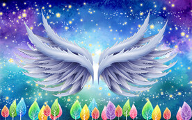 网红翅膀背景墙