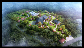 乡村采摘园鸟瞰图