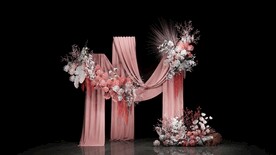 粉色布幔婚礼su模型