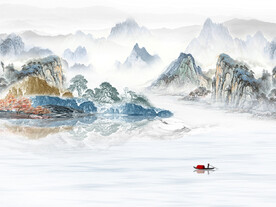 新中式意境山水背景装饰画