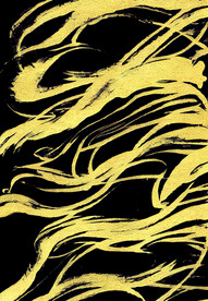 金箔墨迹抽象画