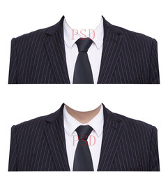 男西装黑领带psd