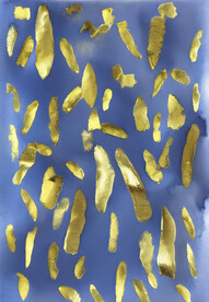 金色墨迹抽象画