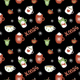 圣诞元素满印插画