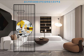 高清分层透明底屏风玻璃打印图