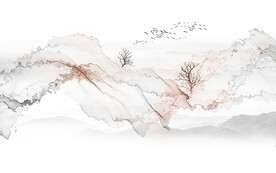抽象意境山水画背景墙