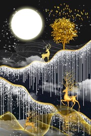 豪华麋鹿装饰画