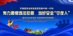 夏夜治安巡查宣传展板