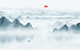 抽象意境山水画