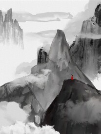 黑白水墨艺术画