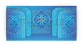 蒙古族背景金色