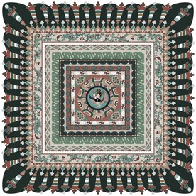 敦煌壁画中唐灵鸟卷瓣莲花纹藻井