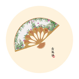 古风扇子国潮折扇插画