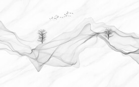 线条水墨大理石背景墙