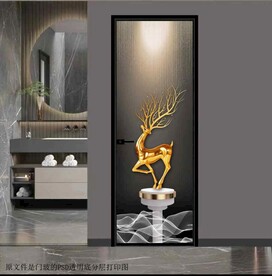 高清分层透明底平开门打印图