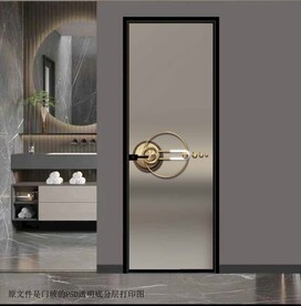 高清分层透明底平开门打印图