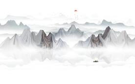 新中式山水装饰画背景墙