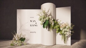 白绿婚礼迎宾区花艺su模型