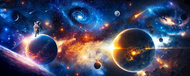 梦幻外太空星球宇宙星空银河背景