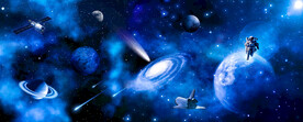 太空星球银河卫星宇航员航天背景