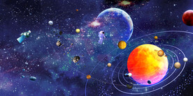 银河系行星太空宇宙星球主题背景