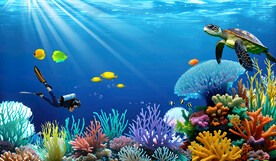 儿童房海底世界背景墙