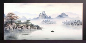 山水画装饰画无框画