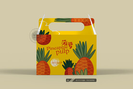 卡通菠萝包装 平面图