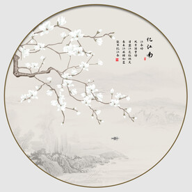 新中式工笔玉兰花鸟图