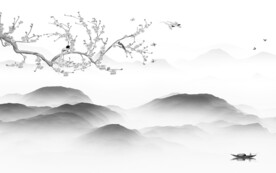 高档 爆款灰色山水 TiF分层