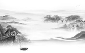 高清 爆款灰色山水 TiF分层