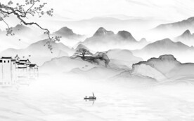 意境 灰色中式山水 Tif分层