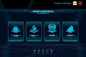 科技感3D图标智慧园区楼宇首页