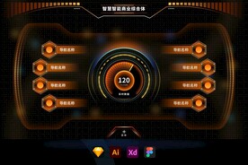 科技感机械仪表盘后台系统首页