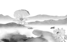 高档 高级灰山水画 TIf分层