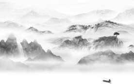 新传 现代灰山水画 TIF分层