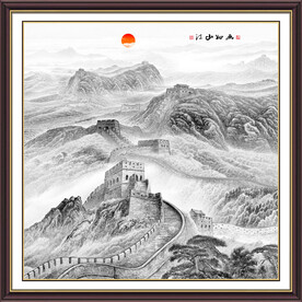水墨国画长城