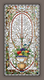 餐厅主题教堂蒂凡尼玻璃艺术图案